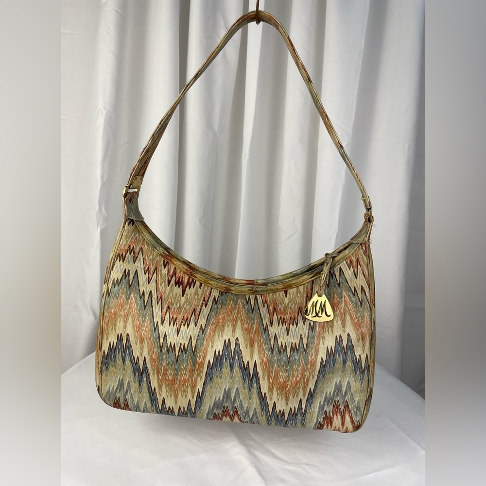 Morris Moskowitz ZigZag Leather Hobo Shoulder Bag